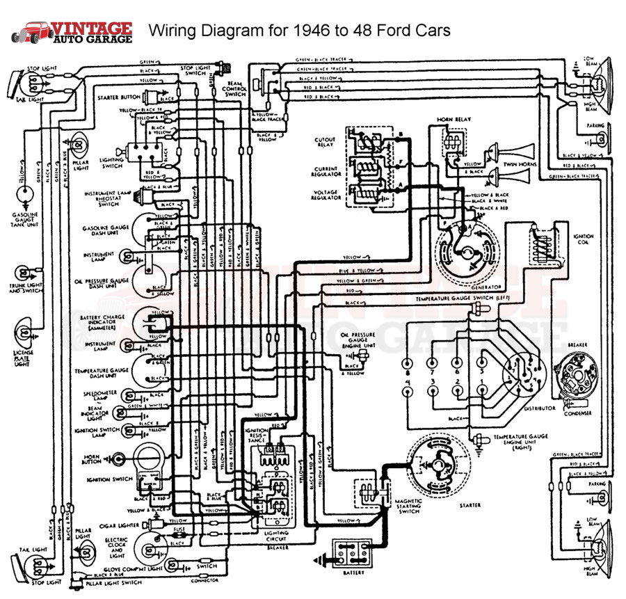 Ford Generator Wiring Diagram from www.vintageautogarage.com